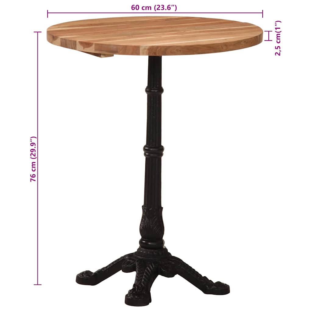 Bistro Table Ø60x76 cm Solid Acacia Wood